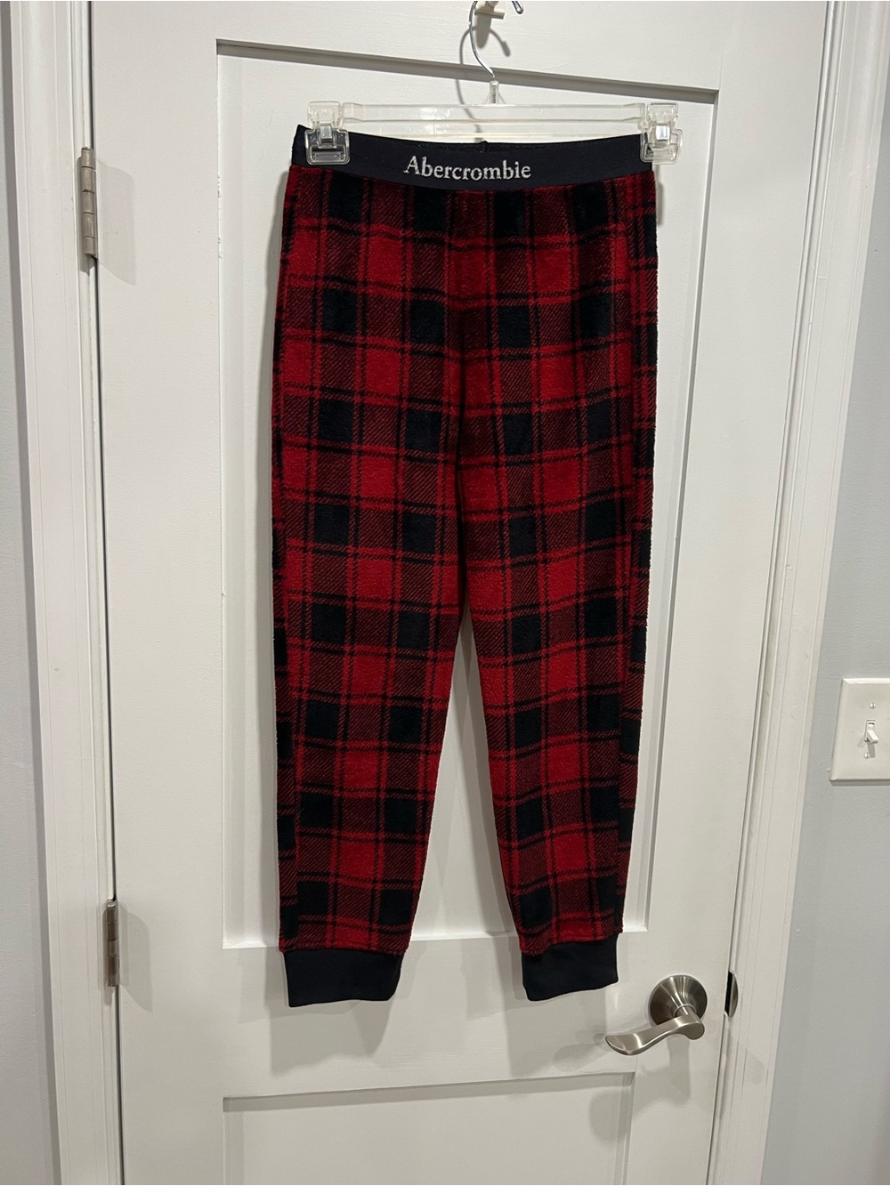 abercrombie kids Red and Black Plaid Pajama Bottoms